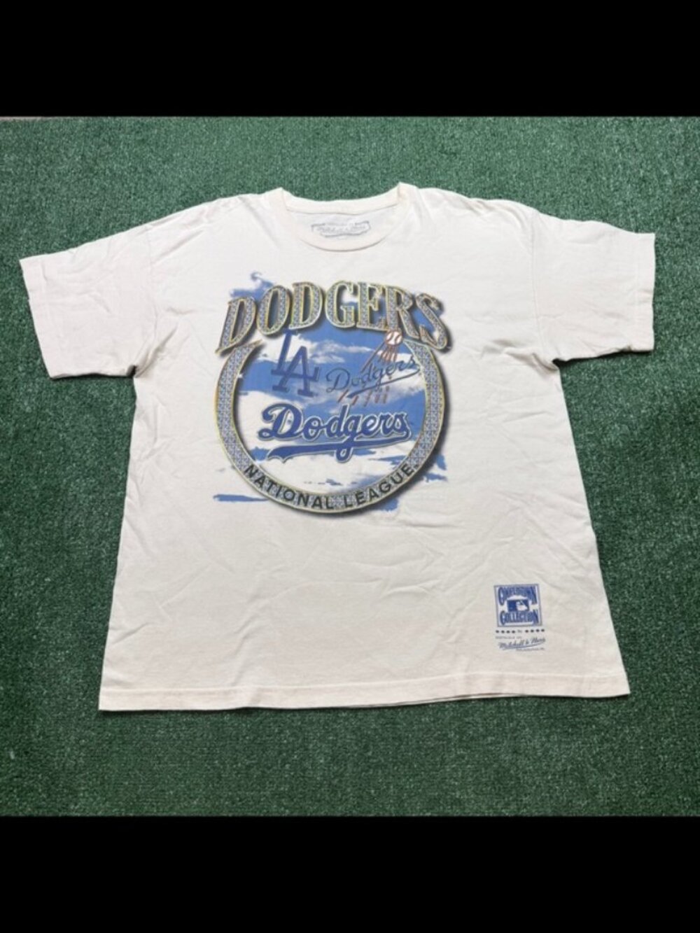 LA Dodgers T Shirt Mens Size 2XL White Mitchell Ness MLB Baseball